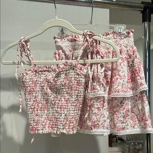 Floral Pink top and skirt